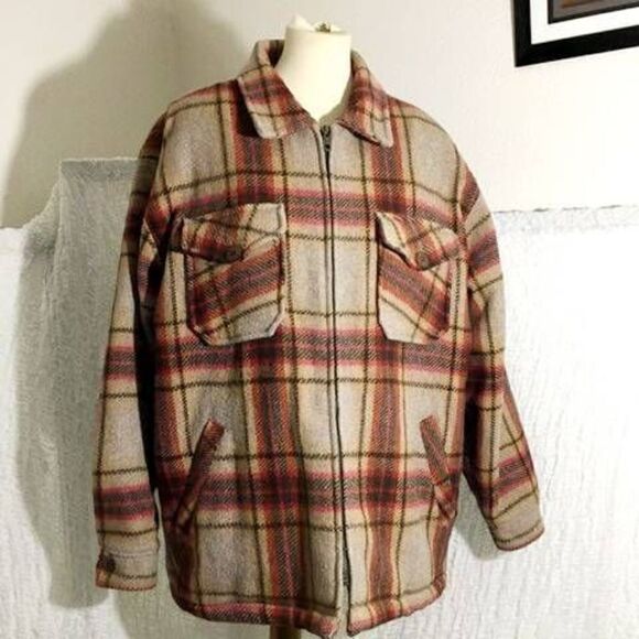 Riveted Wear Xenon Men Tan/Brown Plaid Jacket Men Size Large - Picture 3 of 13